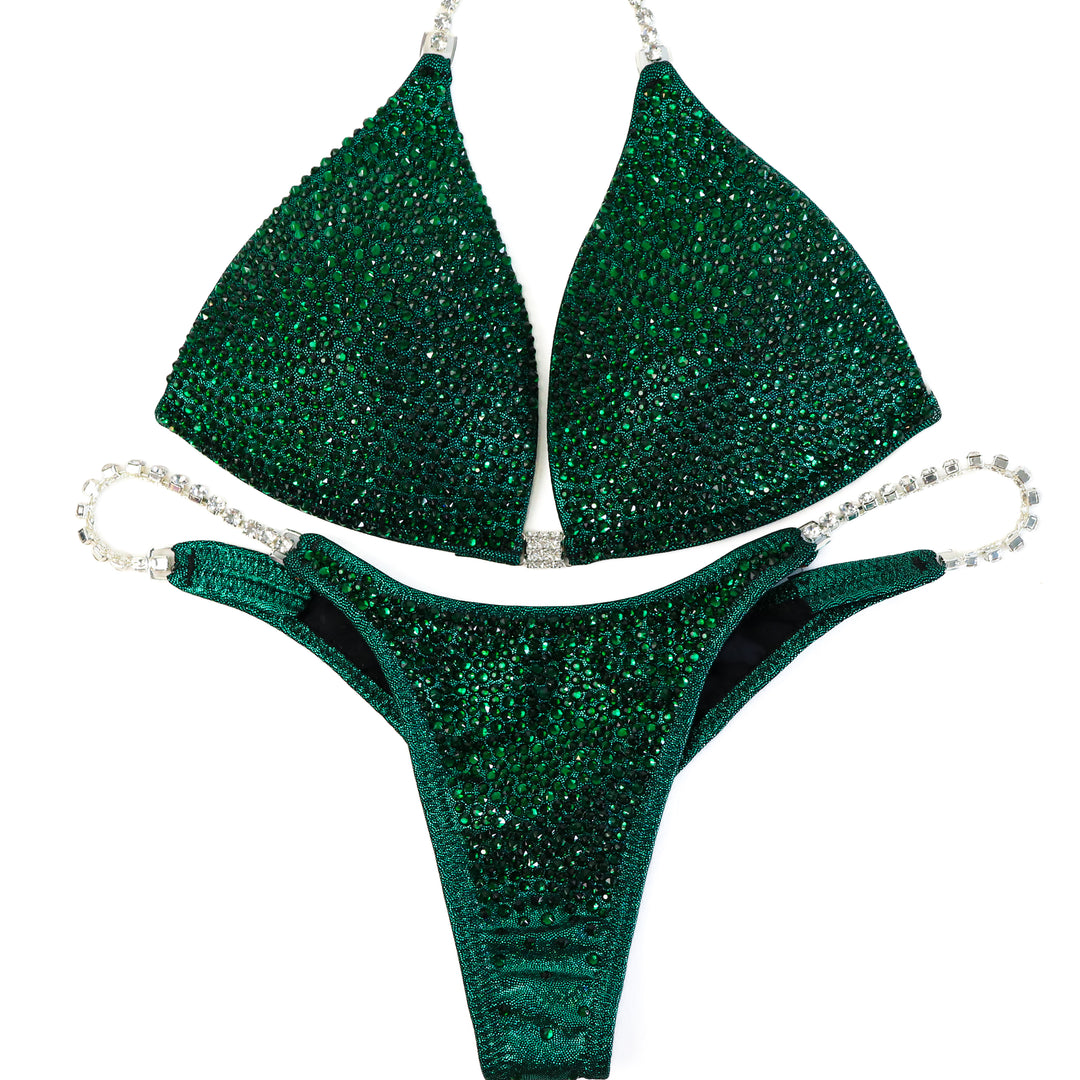 QS ST: True Emerald Radiance. Medium Molded/Pro.  Angel Competition BikinisThe best NPC Competition Suits for the Bikini Division, Fit Model Division Suits, and bodybuilding suits.