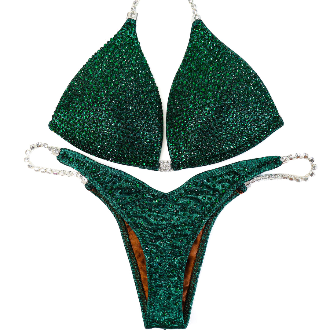 QS ST: True Emerald Radiance. Medium Molded/Pro.  Angel Competition BikinisThe best NPC Competition Suits for the Bikini Division, Fit Model Division Suits, and bodybuilding suits.