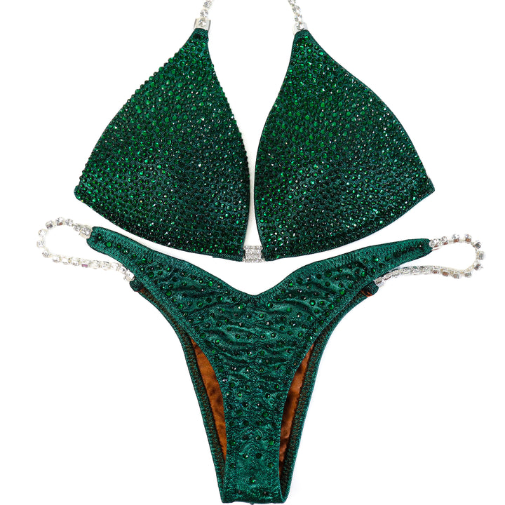 QS ST: True Emerald Radiance. Medium Molded/Pro.  Angel Competition BikinisThe best NPC Competition Suits for the Bikini Division, Fit Model Division Suits, and bodybuilding suits.