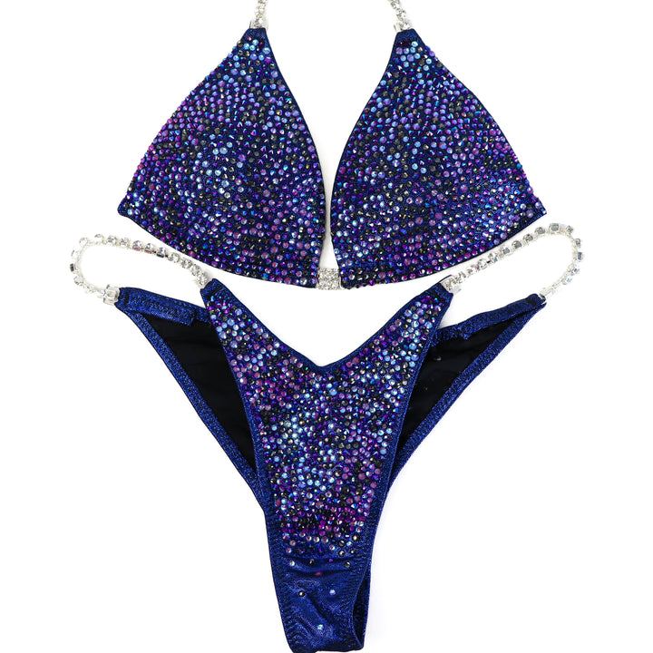QS ST: Blueberry Burgundy Radiance. Small Molded/Wellness Brazilian, Modest Rise.  Angel Competition BikinisThe best NPC Competition Suits for the Bikini Division, Fit Model Division Suits, and bodybuilding suits.