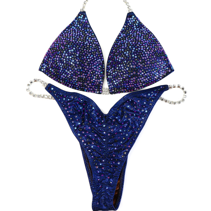 QS ST: Blueberry Burgundy Radiance. Small Molded/Wellness Brazilian, Modest Rise.  Angel Competition BikinisThe best NPC Competition Suits for the Bikini Division, Fit Model Division Suits, and bodybuilding suits.