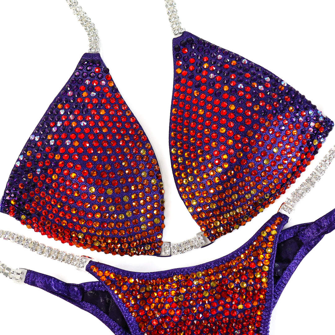 Purple Rainbow Cascade  Angel Competition BikinisThe best NPC Competition Suits for the Bikini Division, Fit Model Division Suits, and bodybuilding suits.