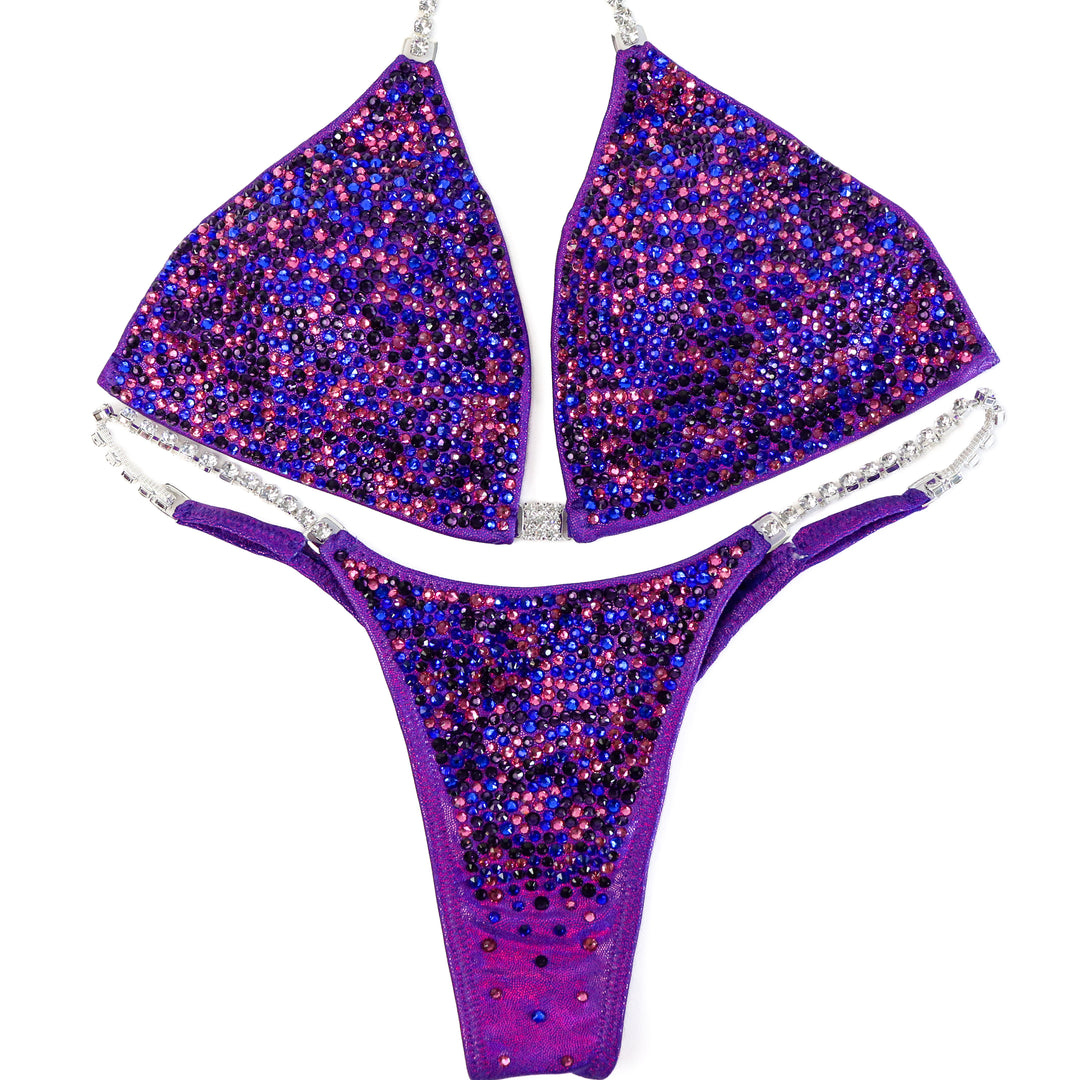 QS ST: Natalie Matthew's Purple Radiance. Medium/Micro.  Angel Competition BikinisThe best NPC Competition Suits for the Bikini Division, Fit Model Division Suits, and bodybuilding suits.