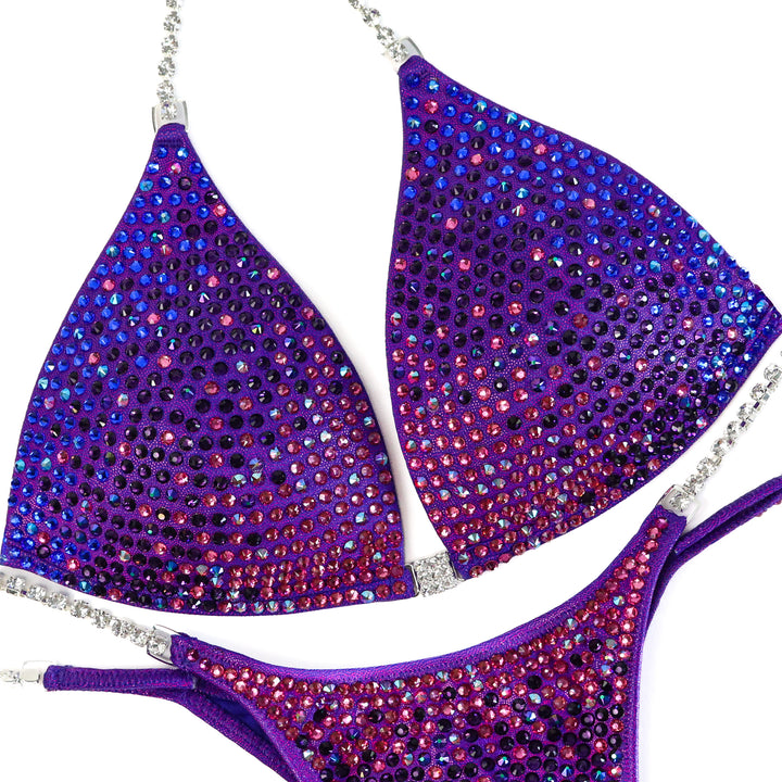 Courtney's Arnold Purple Candy Cascade  Angel Competition BikinisThe best NPC Competition Suits for the Bikini Division, Fit Model Division Suits, and bodybuilding suits.
