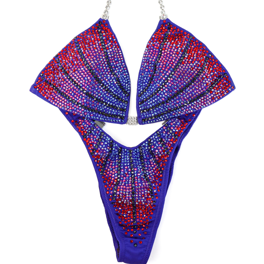 QS CL: Spider Purple Cosmo. Medium/Standard Figure.  Angel Competition BikinisThe best NPC Competition Suits for the Bikini Division, Fit Model Division Suits, and bodybuilding suits.