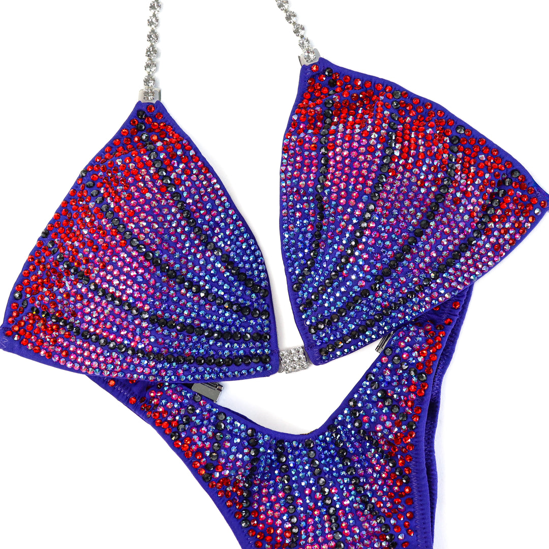 QS CL: Spider Purple Cosmo. Medium/Standard Figure.  Angel Competition BikinisThe best NPC Competition Suits for the Bikini Division, Fit Model Division Suits, and bodybuilding suits.