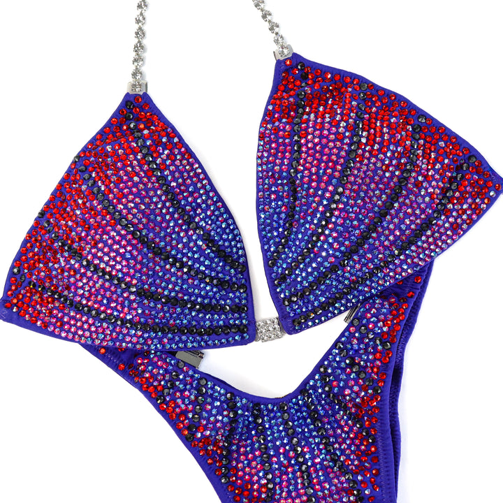 QS CL: Spider Purple Cosmo. Medium/Standard Figure.  Angel Competition BikinisThe best NPC Competition Suits for the Bikini Division, Fit Model Division Suits, and bodybuilding suits.