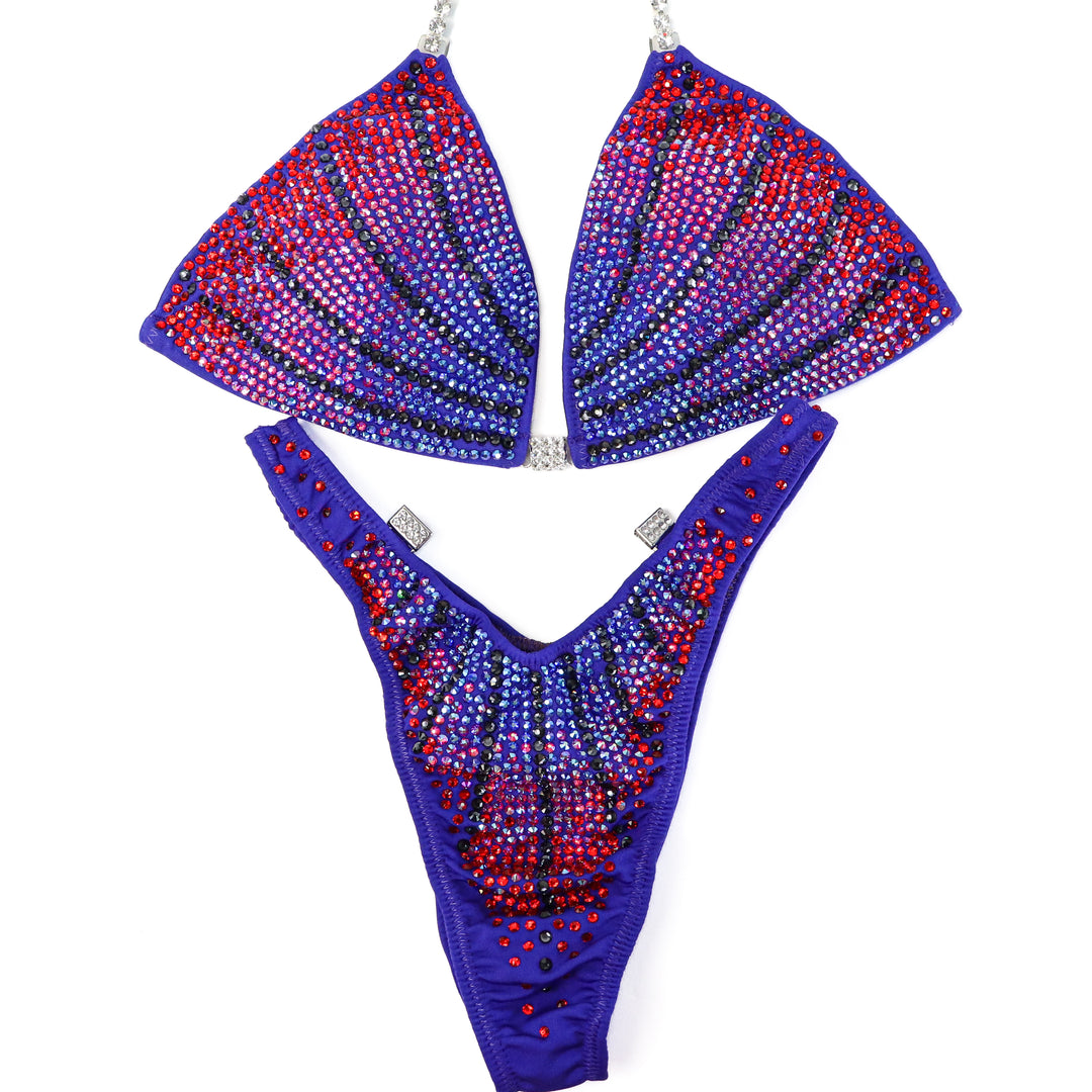 QS CL: Spider Purple Cosmo. Medium/Standard Figure.  Angel Competition BikinisThe best NPC Competition Suits for the Bikini Division, Fit Model Division Suits, and bodybuilding suits.