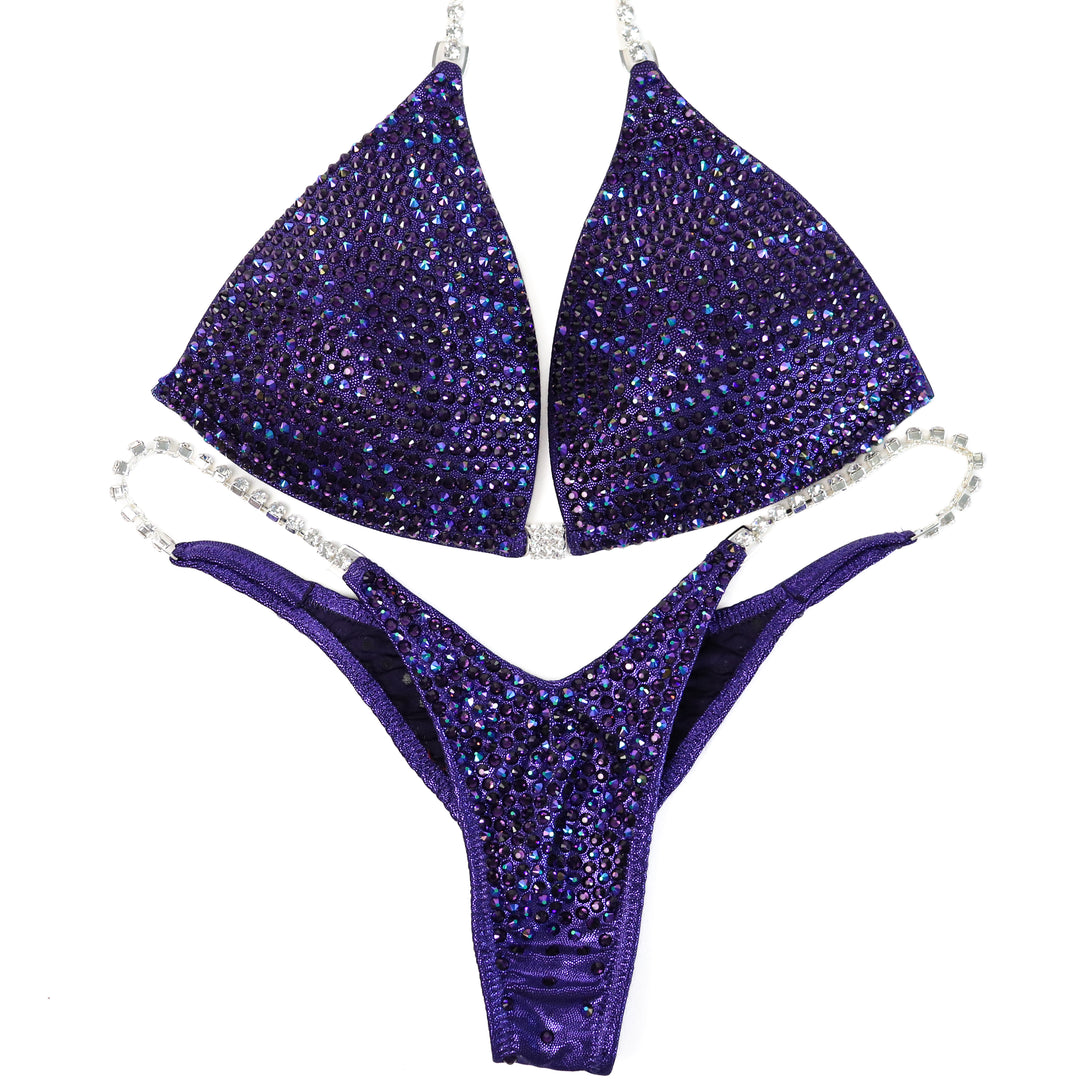 QS ST: Victorious Violet Diamond Pro. Medium Molded/Wellness Pro, Petite Rise.  Angel Competition BikinisThe best NPC Competition Suits for the Bikini Division, Fit Model Division Suits, and bodybuilding suits.