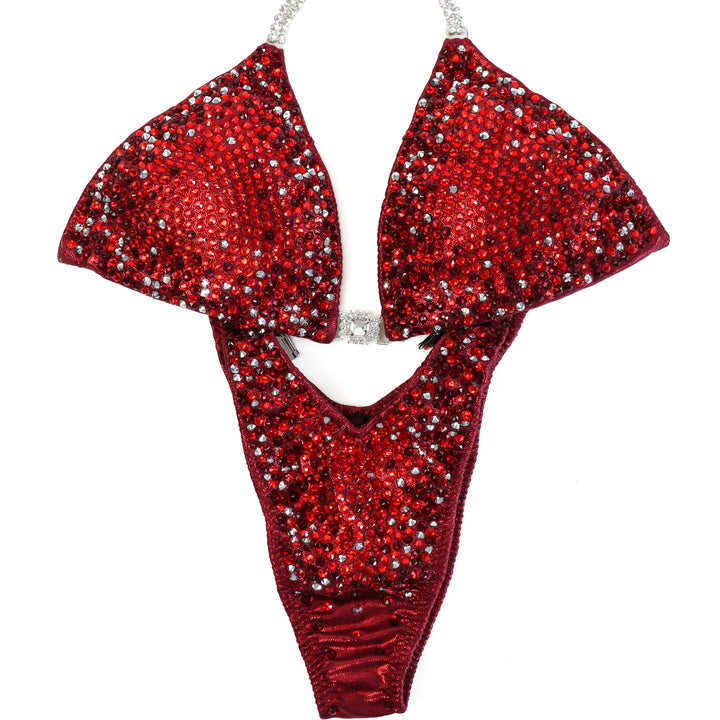 QS ST: Red Diamond Nova. Hologram Maroon. Medium/Standard Figure.  Angel Competition BikinisThe best NPC Competition Suits for the Bikini Division, Fit Model Division Suits, and bodybuilding suits.