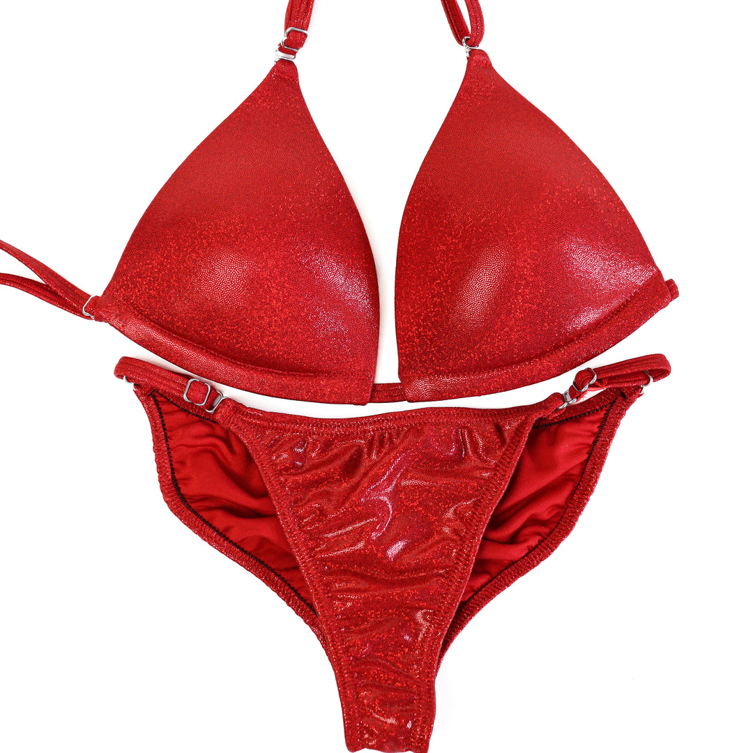 QS ST: Hologram Red Fit Model Suit. Medium Molded/Fit Model 2.  Angel Competition BikinisThe best NPC Competition Suits for the Bikini Division, Fit Model Division Suits, and bodybuilding suits.