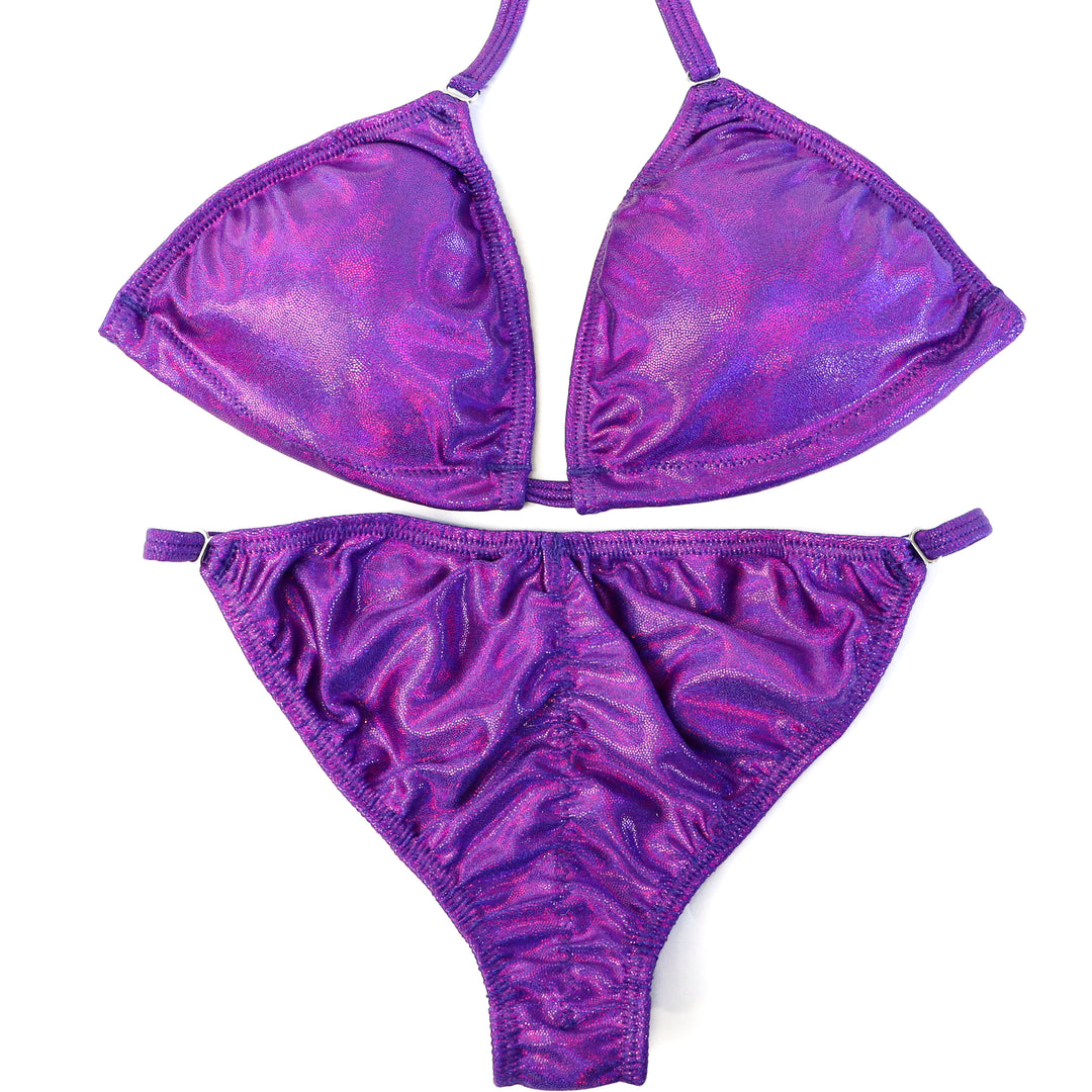 QS ST: Hologram Purple Fit Model Suit. Medium/Fit Model 2.  Angel Competition BikinisThe best NPC Competition Suits for the Bikini Division, Fit Model Division Suits, and bodybuilding suits.