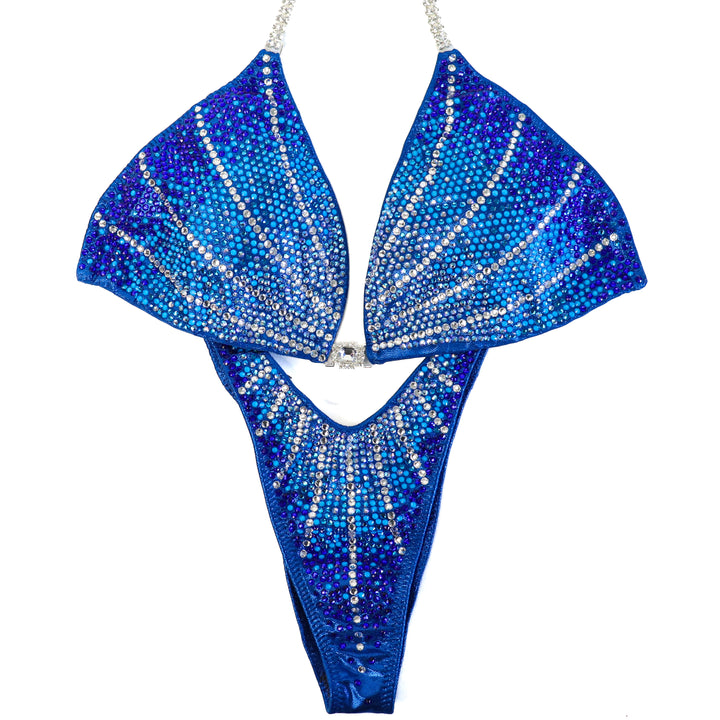 QS ST: Crystal Galaxy. Hologram Blue. Extra Large/Standard Figure.  Angel Competition BikinisThe best NPC Competition Suits for the Bikini Division, Fit Model Division Suits, and bodybuilding suits.