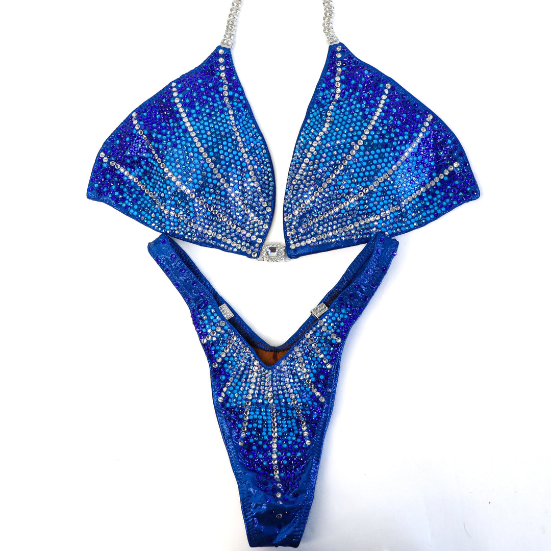 QS ST: Crystal Galaxy. Hologram Blue. Extra Large/Standard Figure.  Angel Competition BikinisThe best NPC Competition Suits for the Bikini Division, Fit Model Division Suits, and bodybuilding suits.
