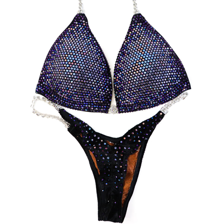 Pre Owned: Velvet Amethyst Glow. Medium Molded/Micro.  Angel Competition BikinisThe best NPC Competition Suits for the Bikini Division, Fit Model Division Suits, and bodybuilding suits.