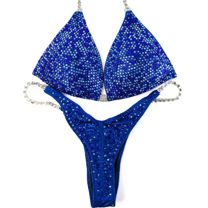 QS ST: Blue Multi Color Pro. Small Molded/Wellness Pro.  Angel Competition BikinisThe best NPC Competition Suits for the Bikini Division, Fit Model Division Suits, and bodybuilding suits.