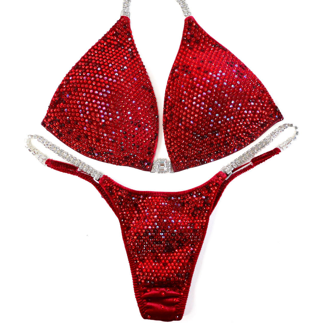 QS ST: Julia's Leave Him on Red Nova. Medium Molded/Pro.  Angel Competition BikinisThe best NPC Competition Suits for the Bikini Division, Fit Model Division Suits, and bodybuilding suits.