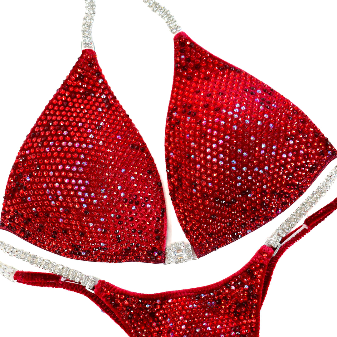 QS ST: Julia's Leave Him on Red Nova. Medium Molded/Pro.  Angel Competition BikinisThe best NPC Competition Suits for the Bikini Division, Fit Model Division Suits, and bodybuilding suits.