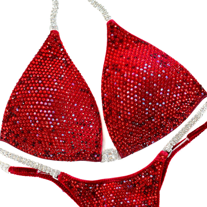 QS ST: Julia's Leave Him on Red Nova. Medium Molded/Pro.  Angel Competition BikinisThe best NPC Competition Suits for the Bikini Division, Fit Model Division Suits, and bodybuilding suits.