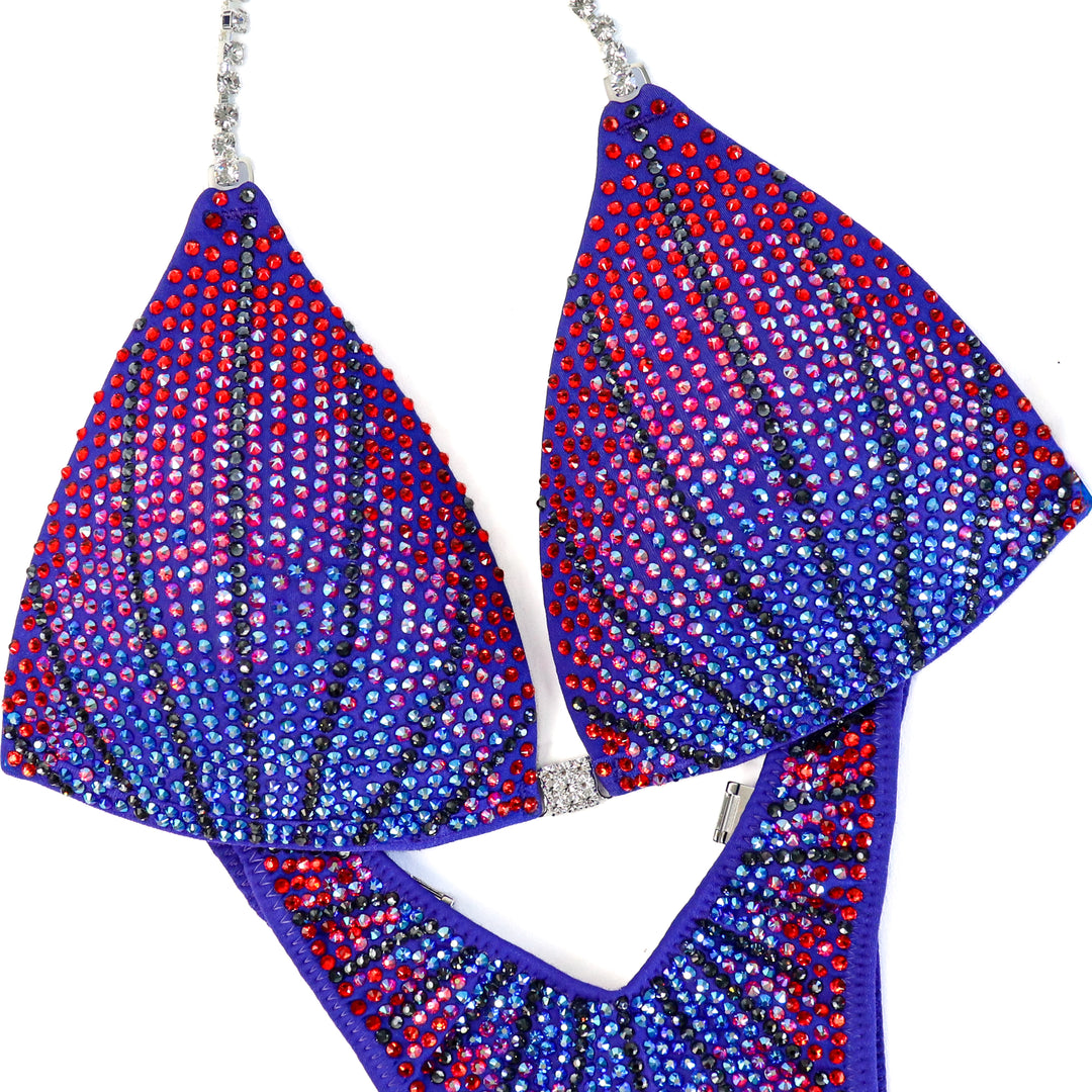 QS CL: Spider Purple Cosmo. Medium Molded/Standard Figure.  Angel Competition BikinisThe best NPC Competition Suits for the Bikini Division, Fit Model Division Suits, and bodybuilding suits.
