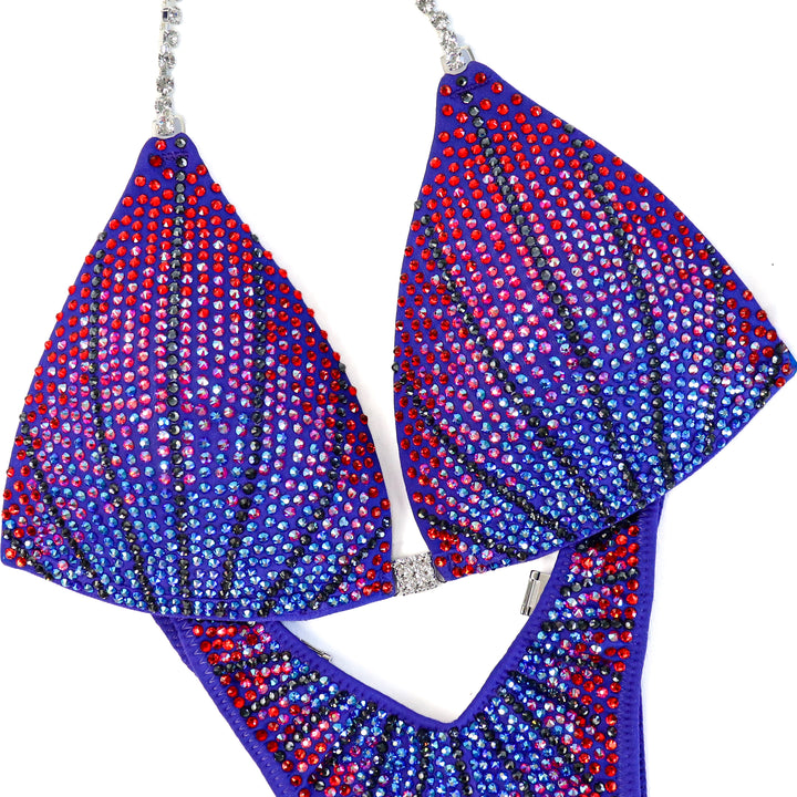 QS CL: Spider Purple Cosmo. Medium Molded/Standard Figure.  Angel Competition BikinisThe best NPC Competition Suits for the Bikini Division, Fit Model Division Suits, and bodybuilding suits.