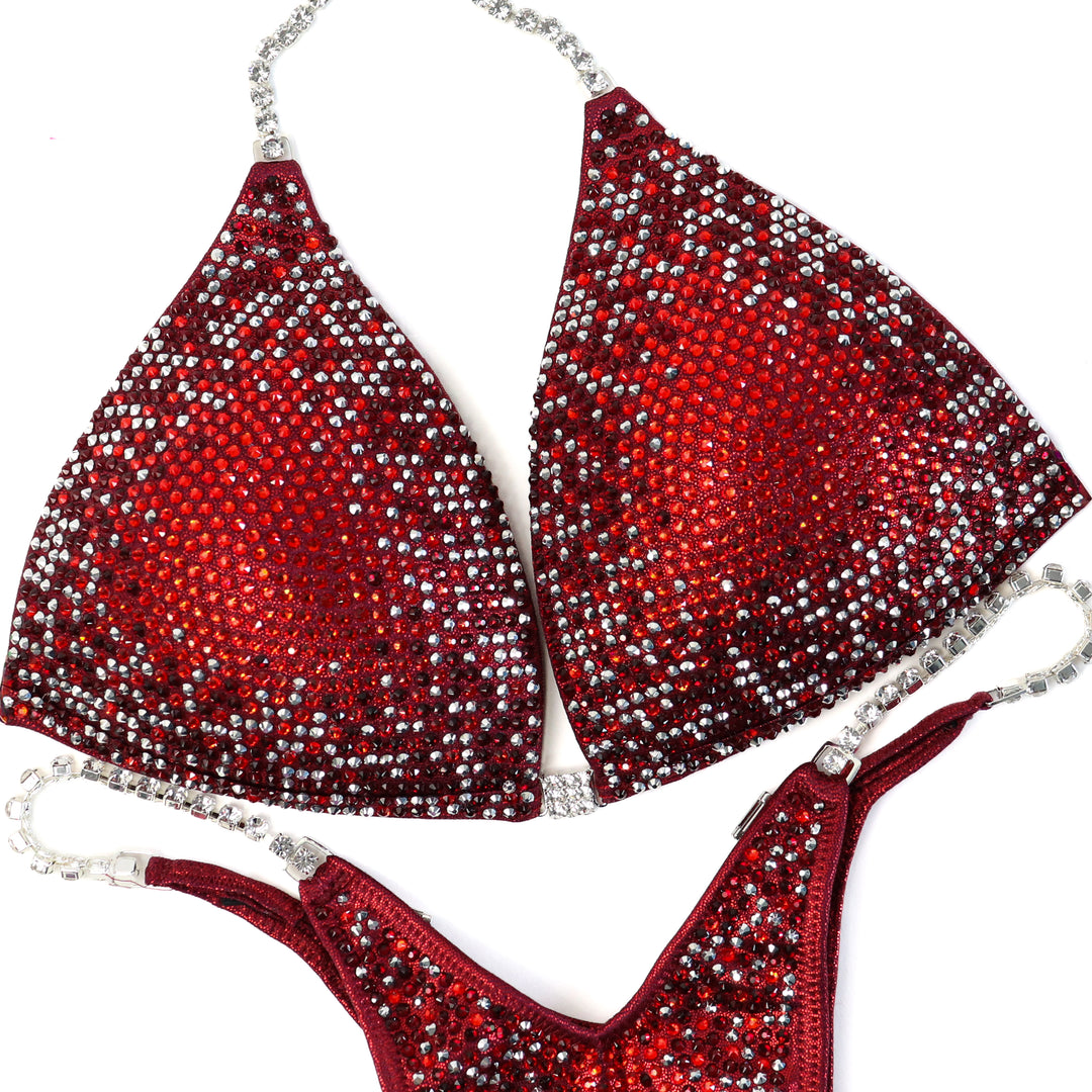 QS ST: Crystal Nova 2 Color. Hologram Maroon. Large Molded/Standard Figure  Angel Competition BikinisThe best NPC Competition Suits for the Bikini Division, Fit Model Division Suits, and bodybuilding suits.