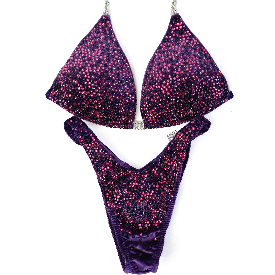 QS ST: Crystal Radiance. Velvet Purple. Small Molded/Standard Figure.  Angel Competition BikinisThe best NPC Competition Suits for the Bikini Division, Fit Model Division Suits, and bodybuilding suits.