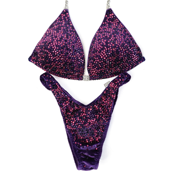 QS ST: Crystal Radiance. Velvet Purple. Small Molded/Standard Figure.  Angel Competition BikinisThe best NPC Competition Suits for the Bikini Division, Fit Model Division Suits, and bodybuilding suits.