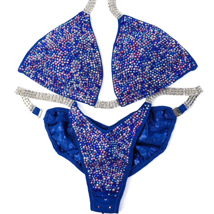 QS ST: Crystal Radiance. Matte Royal. Medium/Moderate, Modest Rise.  Angel Competition BikinisThe best NPC Competition Suits for the Bikini Division, Fit Model Division Suits, and bodybuilding suits.