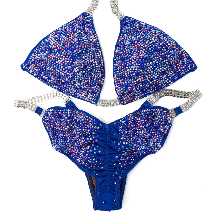 QS ST: Crystal Radiance. Matte Royal. Medium/Moderate, Modest Rise.  Angel Competition BikinisThe best NPC Competition Suits for the Bikini Division, Fit Model Division Suits, and bodybuilding suits.