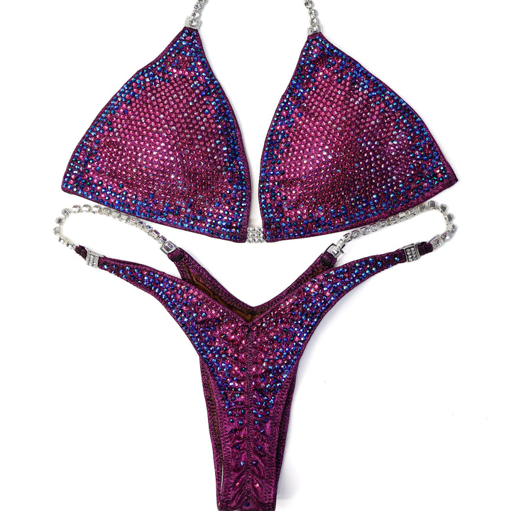 QS ST: Crystal Nova 3 Color. Hologram Cranberry. Medium/Micro.  Angel Competition BikinisThe best NPC Competition Suits for the Bikini Division, Fit Model Division Suits, and bodybuilding suits.