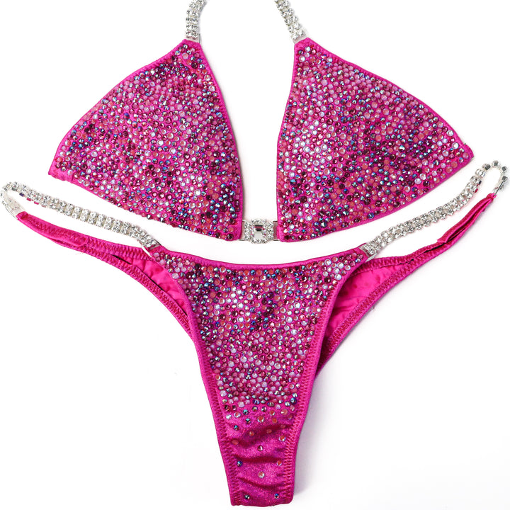 QS ST: Crystal Radiance. Hologram Pink. Small/Pro.  Angel Competition BikinisThe best NPC Competition Suits for the Bikini Division, Fit Model Division Suits, and bodybuilding suits.