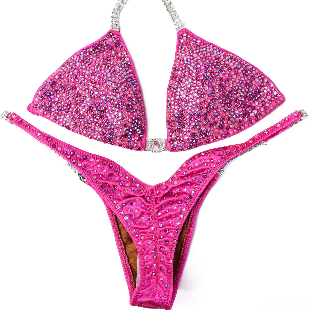 QS ST: Crystal Radiance. Hologram Pink. Small/Pro.  Angel Competition BikinisThe best NPC Competition Suits for the Bikini Division, Fit Model Division Suits, and bodybuilding suits.
