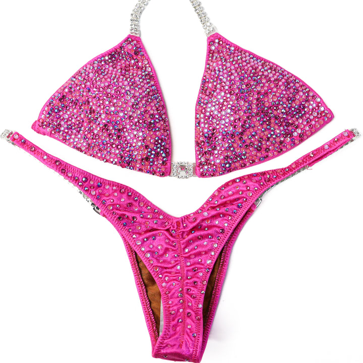 QS ST: Crystal Radiance. Hologram Pink. Small/Pro.  Angel Competition BikinisThe best NPC Competition Suits for the Bikini Division, Fit Model Division Suits, and bodybuilding suits.