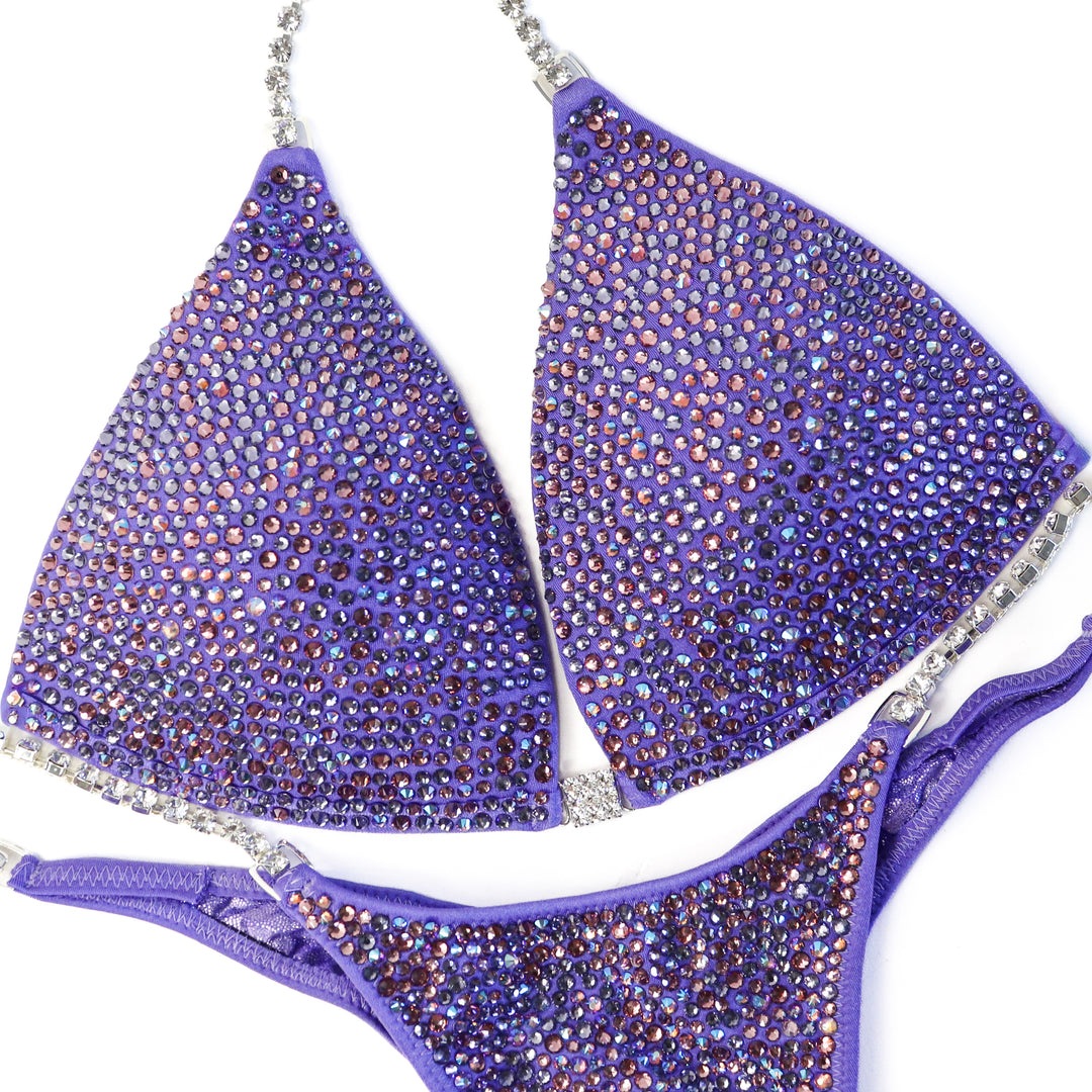 QS ST: Matte Lilac Radiance. Medium Molded/Pro, Modest Rise.  Angel Competition BikinisThe best NPC Competition Suits for the Bikini Division, Fit Model Division Suits, and bodybuilding suits.
