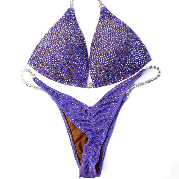 QS ST: Matte Lilac Radiance. Medium Molded/Pro, Modest Rise.  Angel Competition BikinisThe best NPC Competition Suits for the Bikini Division, Fit Model Division Suits, and bodybuilding suits.