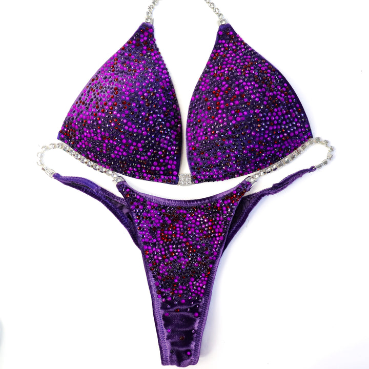 QS ST: Lawna's Purple Glow Radiance. Medium Molded/Pro.  Angel Competition BikinisThe best NPC Competition Suits for the Bikini Division, Fit Model Division Suits, and bodybuilding suits.