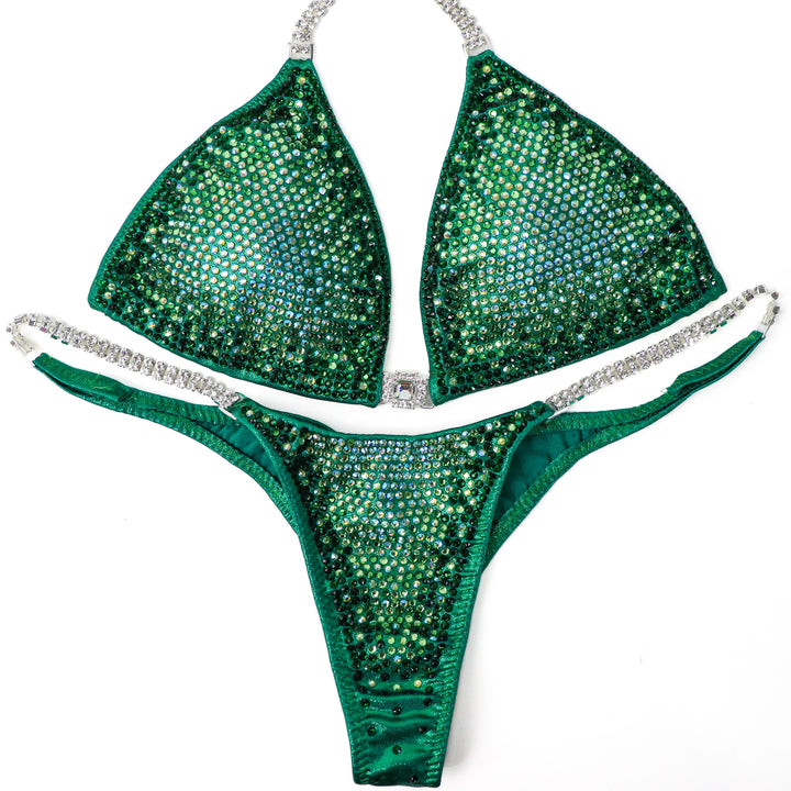 QS ST: Ashley's Electric Kale Nova. Medium/Pro.  Angel Competition BikinisThe best NPC Competition Suits for the Bikini Division, Fit Model Division Suits, and bodybuilding suits.