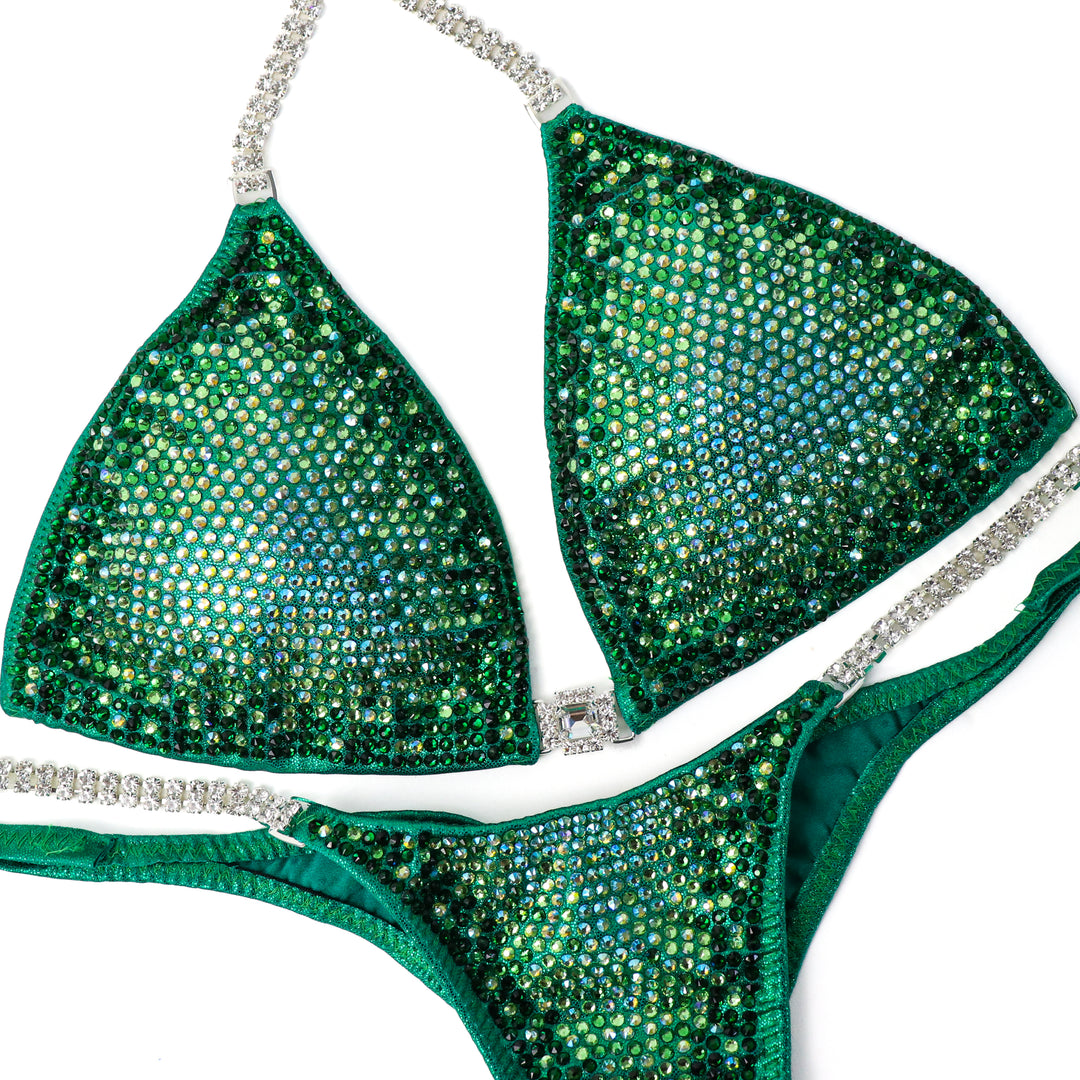 QS ST: Ashley's Electric Kale Nova. Medium/Pro.  Angel Competition BikinisThe best NPC Competition Suits for the Bikini Division, Fit Model Division Suits, and bodybuilding suits.