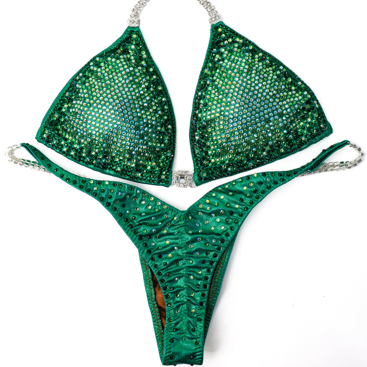 QS ST: Ashley's Electric Kale Nova. Medium/Pro.  Angel Competition BikinisThe best NPC Competition Suits for the Bikini Division, Fit Model Division Suits, and bodybuilding suits.