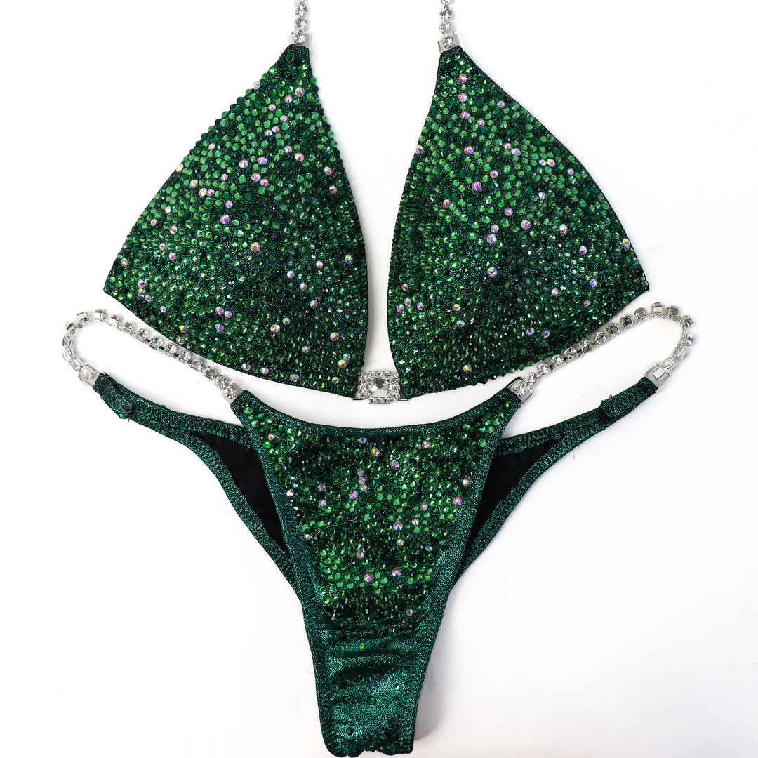 QS ST: Emerald Radiance. Medium Molded/Pro.  Angel Competition BikinisThe best NPC Competition Suits for the Bikini Division, Fit Model Division Suits, and bodybuilding suits.