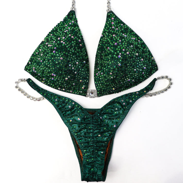 QS ST: Emerald Radiance. Medium Molded/Pro.  Angel Competition BikinisThe best NPC Competition Suits for the Bikini Division, Fit Model Division Suits, and bodybuilding suits.