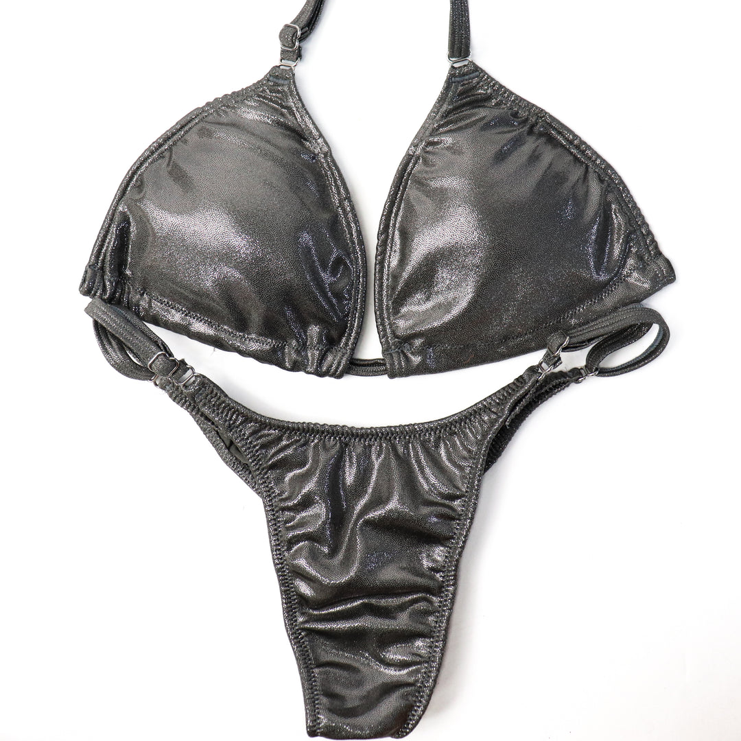 QS CL: Hologram Silver Posing Practice Suit. Medium/Pro, Modest Rise.  Angel Competition BikinisThe best NPC Competition Suits for the Bikini Division, Fit Model Division Suits, and bodybuilding suits.