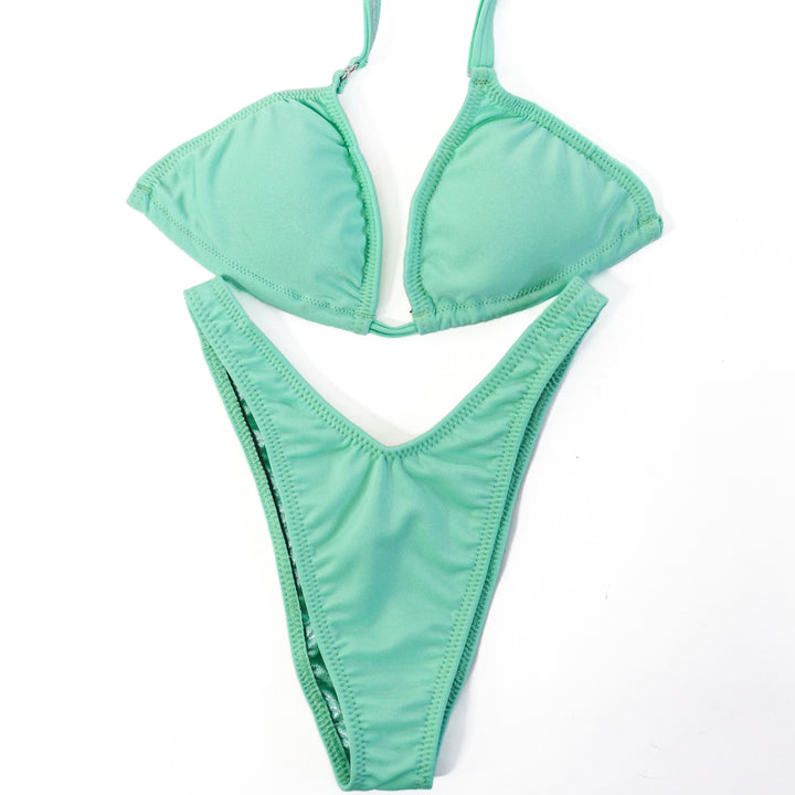QS ST: Matte Mint Posing Practice Suit. Small/Standard Figure Cut.  Angel Competition BikinisThe best NPC Competition Suits for the Bikini Division, Fit Model Division Suits, and bodybuilding suits.
