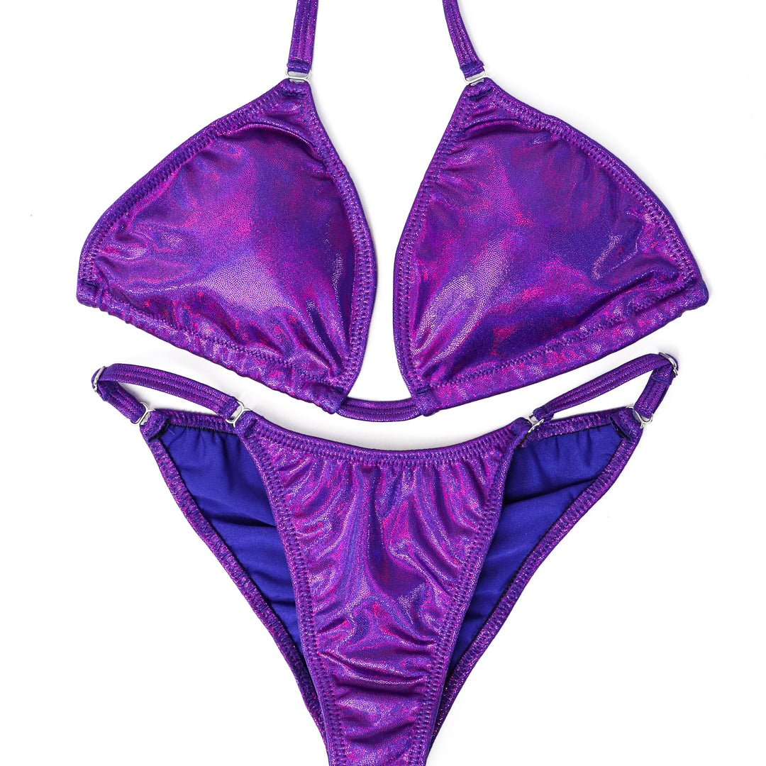 QS CL: Hologram Purple Fit Model Suit. Medium/Custom Fit Model.  Angel Competition BikinisThe best NPC Competition Suits for the Bikini Division, Fit Model Division Suits, and bodybuilding suits.