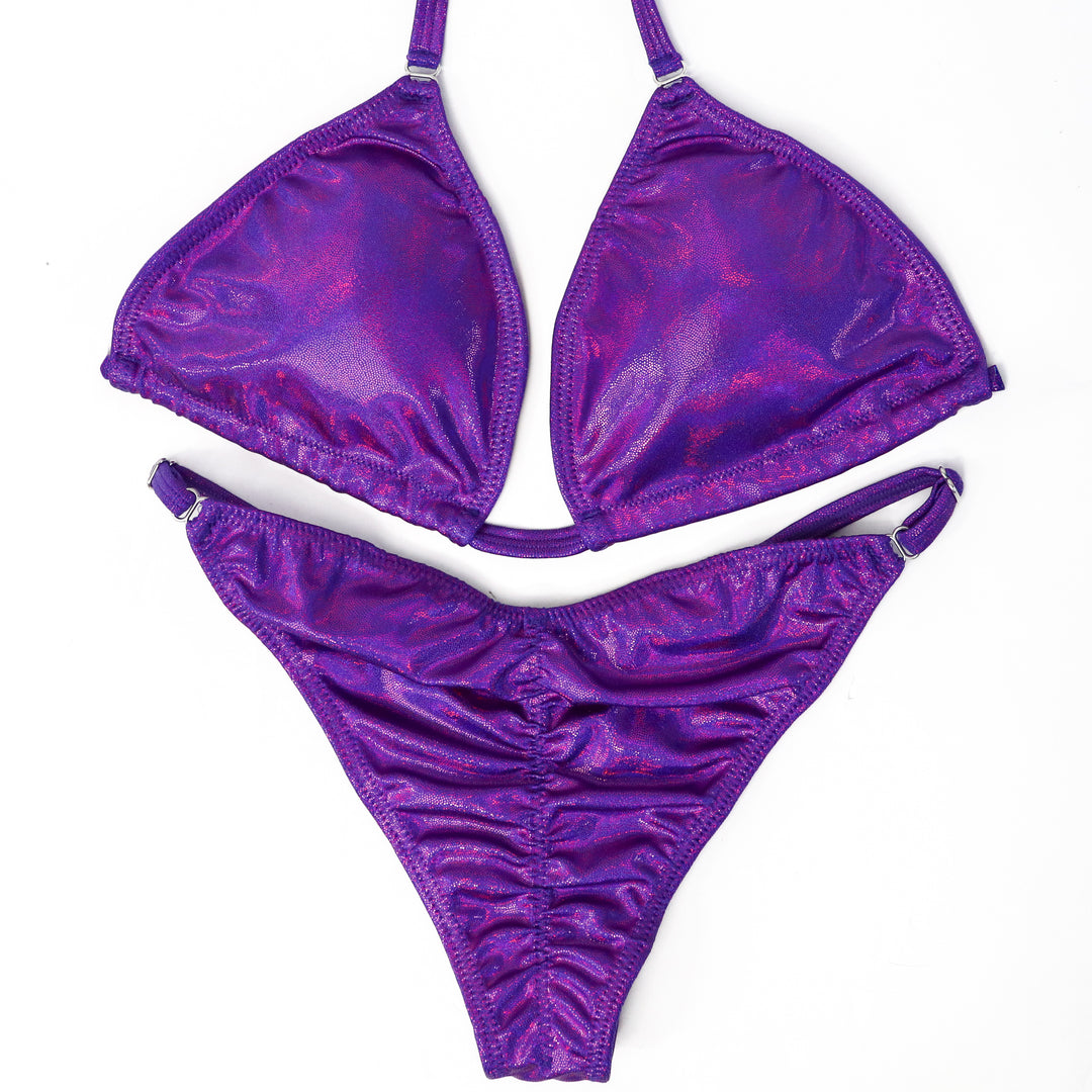 QS CL: Hologram Purple Fit Model Suit. Medium/Custom Fit Model.  Angel Competition BikinisThe best NPC Competition Suits for the Bikini Division, Fit Model Division Suits, and bodybuilding suits.