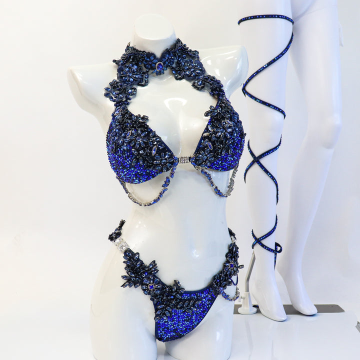 Pre Owned: Navy Ego Couture. Custom Molded/Pro, Modest Rise.  Angel Competition BikinisThe best NPC Competition Suits for the Bikini Division, Fit Model Division Suits, and bodybuilding suits.