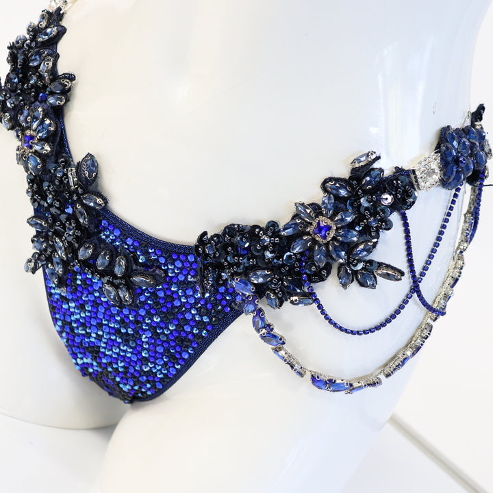 Pre Owned: Navy Ego Couture. Custom Molded/Pro, Modest Rise.  Angel Competition BikinisThe best NPC Competition Suits for the Bikini Division, Fit Model Division Suits, and bodybuilding suits.