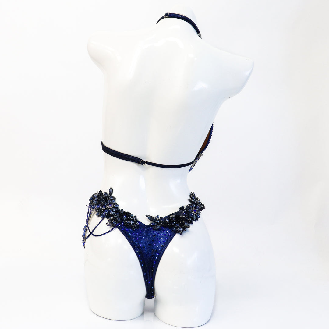 Pre Owned: Navy Ego Couture. Custom Molded/Pro, Modest Rise.  Angel Competition BikinisThe best NPC Competition Suits for the Bikini Division, Fit Model Division Suits, and bodybuilding suits.