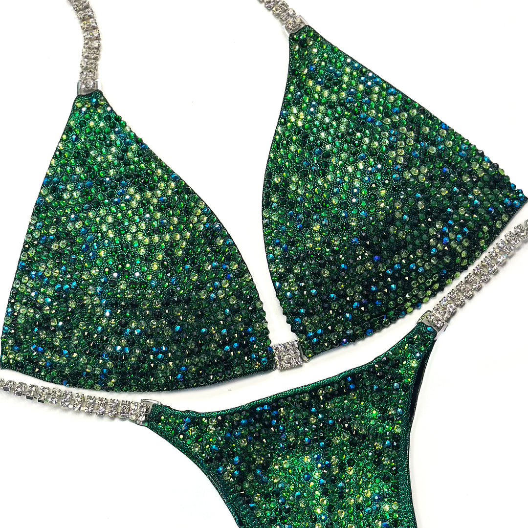 Green Fusion Multi Color  Angel Competition BikinisThe best NPC Competition Suits for the Bikini Division, Fit Model Division Suits, and bodybuilding suits.